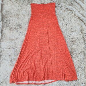Lularoe Maxi Skirt Tummy Control Waistband Orange and‎ Black Size XS